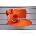 Fashion Polyester Satin Ribbon Church Formal Hats